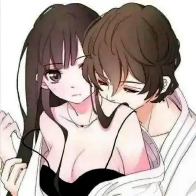  二次元情侣头像一对酷kiss接吻动漫情头一对