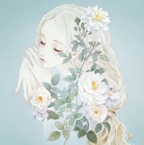 女生幸运头像图片手绘虹