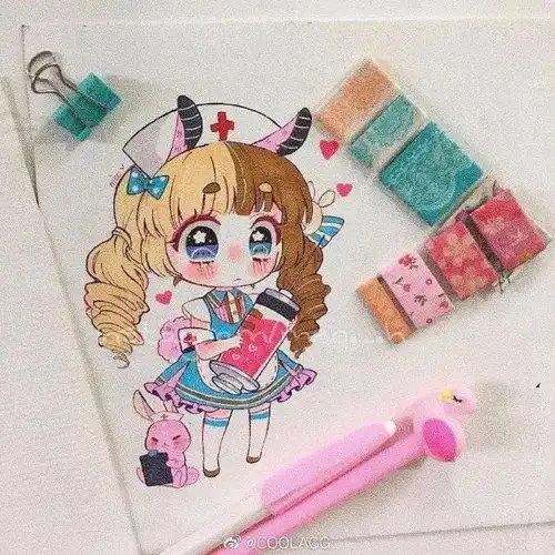  马克笔手绘这可是宇宙独一无二的可爱哦,可真是与众不同呢