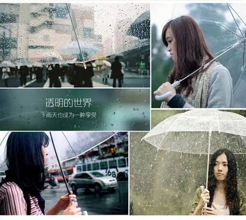  16骨透明雨伞日系文艺小清新长柄伞创意男女情侣伞福卡商城