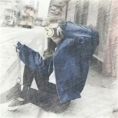  女生小清新手绘头像,安静甜美的女生写真