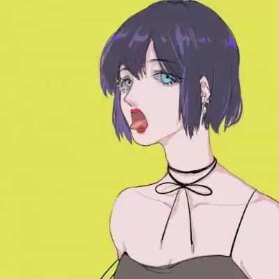手绘头像女生高冷短发