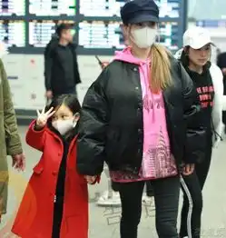  九潮图李小璐与女儿现身机场甜馨戴口罩频挥手很有礼貌