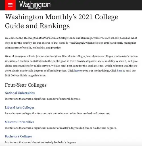  留学生活华盛顿月刊2021年美国最佳大学排名发布,公立大学排名亮眼