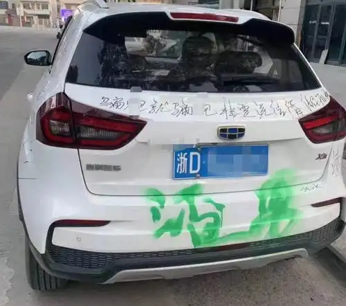  绍兴一辆吉利被涂鸦,车主被骂渣男公驴,以结婚名义骗女子上床