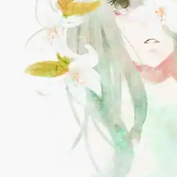  跪求简约的动漫唯美女孩的图或者是水墨的那种动漫图带墨绿色的