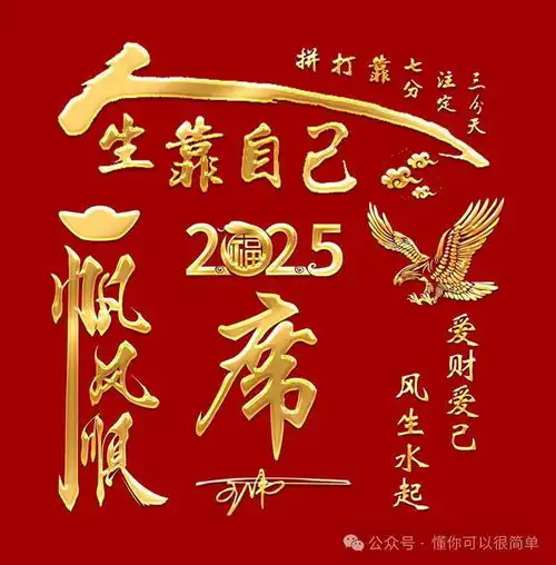  2025姓氏头像做好了,50张新年签名头像,请查收