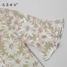  2019夏装新款时尚气质系带荷叶边碎花雪纺上衣修身气质阔腿裤