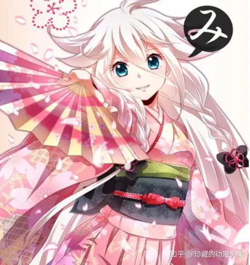  二次元和风美图身穿和服,笑容甜美,人见人爱的小姑娘
