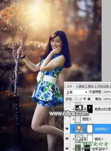  ps美女调色给阳光气质的成熟魅力女人外拍写真照调出深秋暗红色12