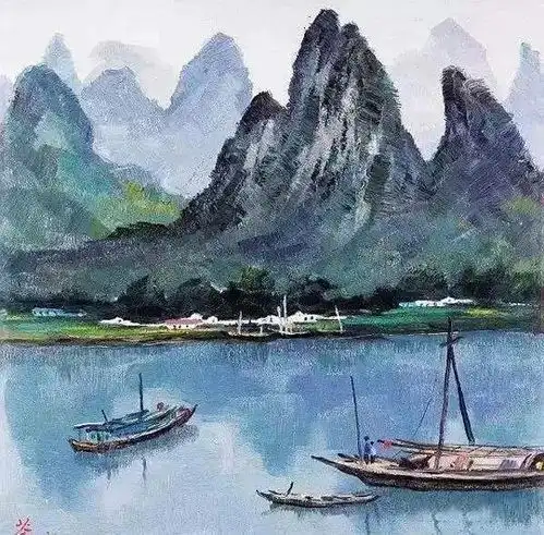 夕阳的相册画中游吴冠中大师之作