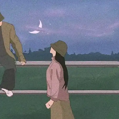  情头超好看的手绘情侣头像