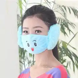  秋冬季卡通可爱男女儿童护耳口罩纯棉透气防寒二合一亲子面罩保暖