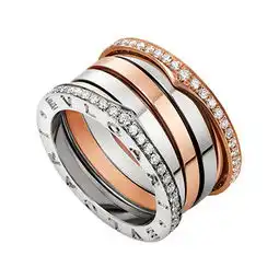  bulgarijewelleryb.zero1戒指黄金,陶瓷和钻石戒指bulgari