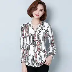  韩版女装百搭翻领长袖衬衫