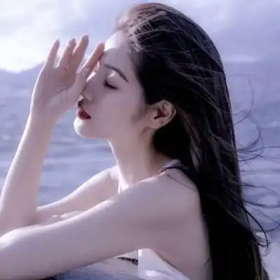  海边女生优雅侧脸头像下辈子别做痴情种