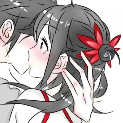 情侣头像接吻图片动漫情