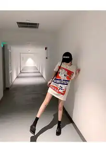  春夏ins网红抖音潮牌卡通小猪印花宽松短袖t恤上衣薄女p50中纺服饰v10四季星座网