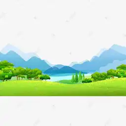  卡通手绘绿色风景图素材图片免费下载高清psd千库网图片编号10188235
