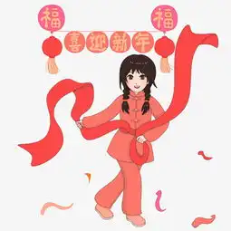  喜迎新年之女孩跳舞免抠素材图片素材其他格式下载动漫人物大全