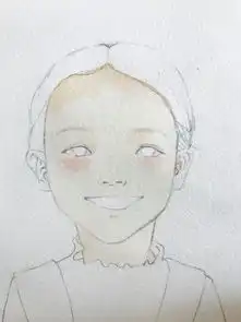  零基础水彩教程8张大嘴笑的雀斑女孩