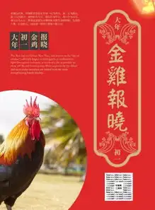  春节新年鼠年金鸡报晓红色初一海报模板素材在线设计海报fotor在线设计平台
