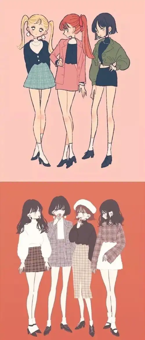  最喜欢这样的闺蜜装,超可爱的美少女