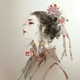 女生红衣古风头像动漫