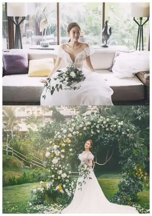  韩国女星婚礼的婚纱,金素妍优雅大方,全慧彬浪漫迷人