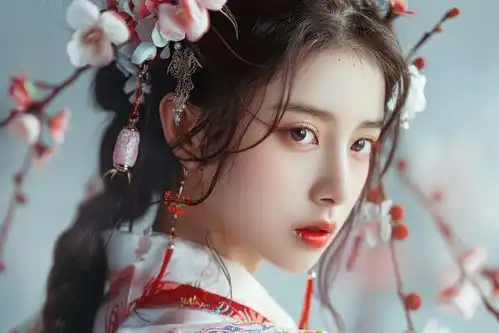  古风盘发造型气质美女妆发摄影图下载至来源处