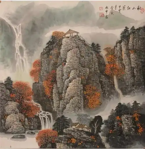 微信头像女招财山水画人