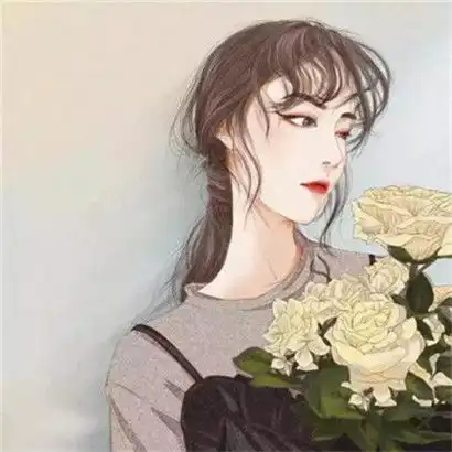  手绘女生头像唯美清新,侧身的,正脸的都有