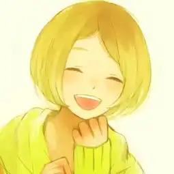  黄色短发女孩笑脸温暖治愈系