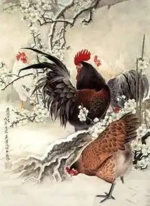  金鸡报晓天常在雄鸡一唱天下白鸡国大师们的国画欣赏