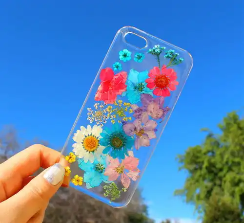  春意满满真花制作的手机壳